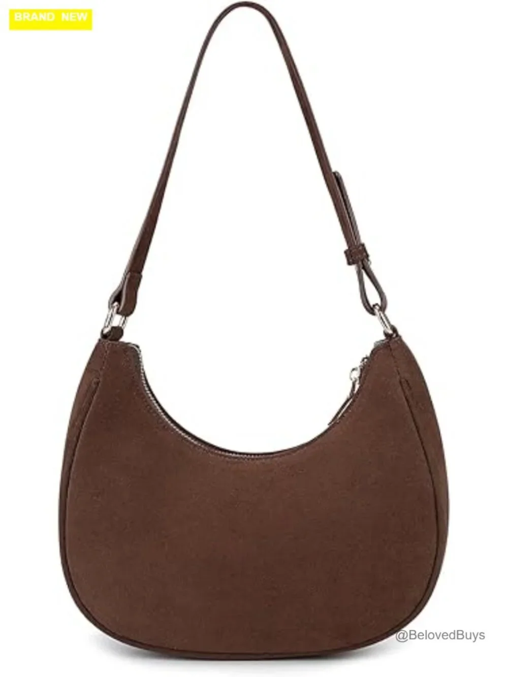 PU Leather Hobo Shoulder Bag with Zipper Closure - Cute Mini Tote Purse